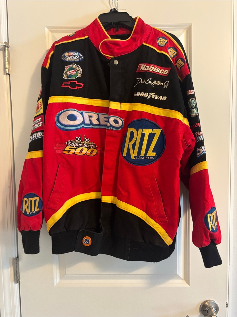 Jeff Hamilton Snap Racing-Style Performance Jacket - Red, Black, Yellow